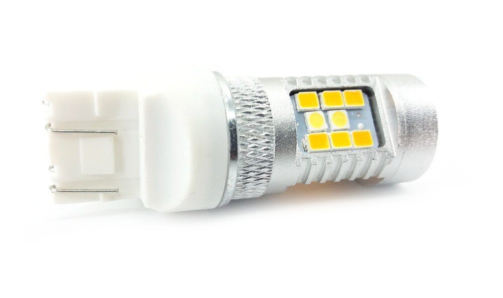 W21/5W LED-lamppu 7443 12V 2000lm Canbus , valkoinen ja oranssi, 1 kpl. hinta ja tiedot | Polttimot | hobbyhall.fi