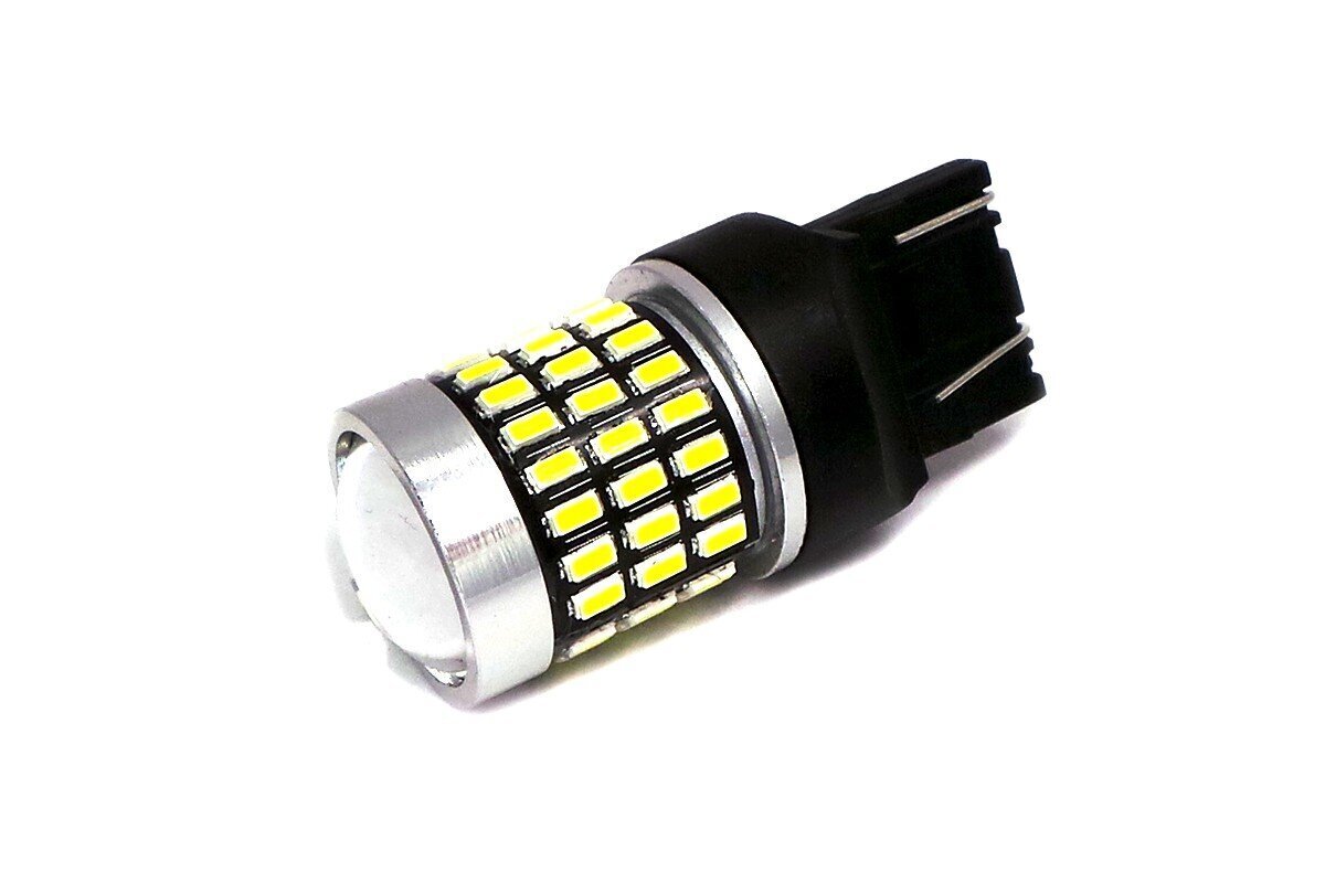 W21/5W LED-lamppu 7443 12-24V Canbus, 2100lm valkoinen linssillä, 1 kpl. hinta ja tiedot | Polttimot | hobbyhall.fi