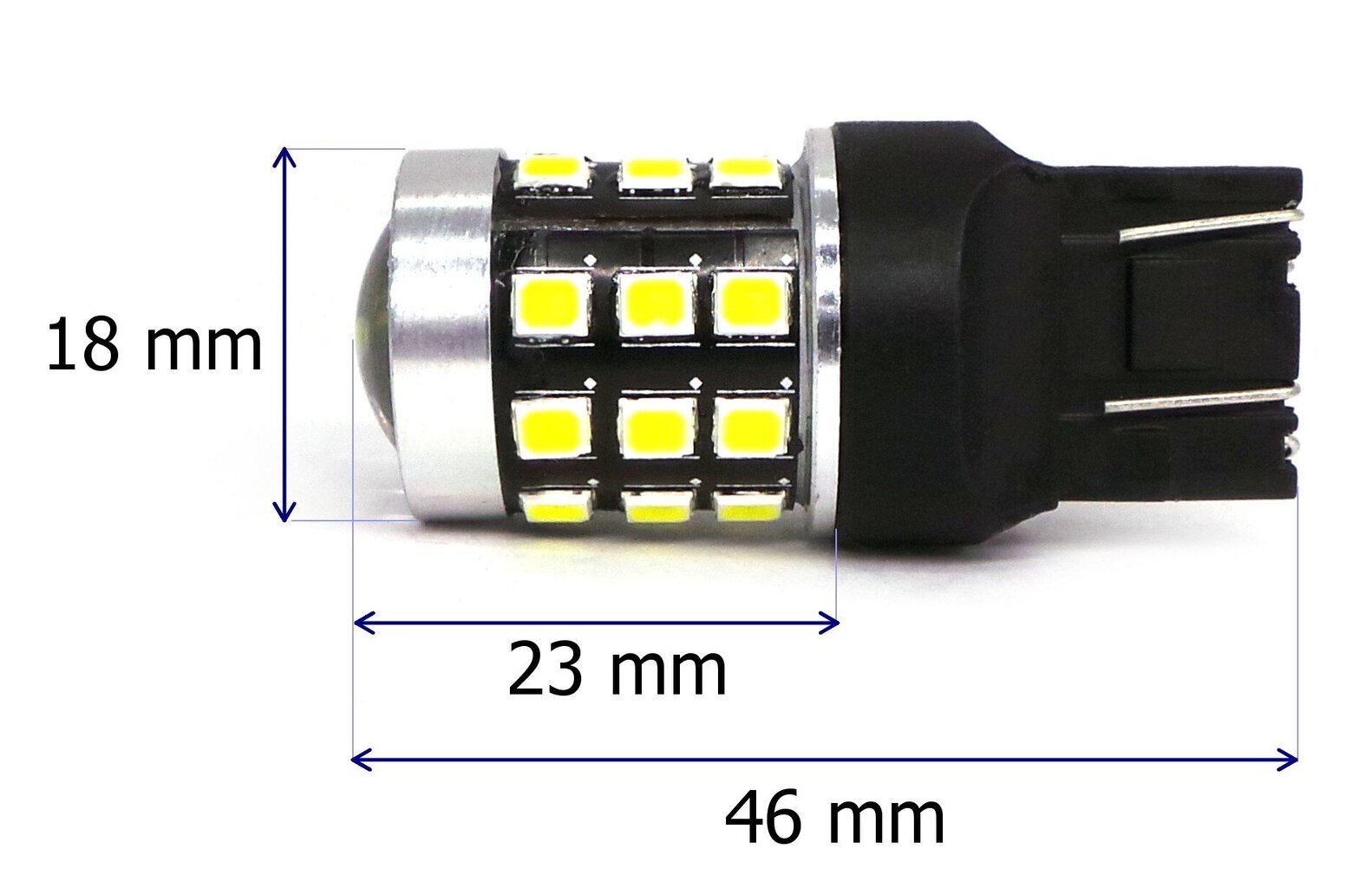 W21/5W LED-lamppu 7443 12-24V Canbus, 1400lm valkoinen linssillä, 1 kpl. hinta ja tiedot | Polttimot | hobbyhall.fi