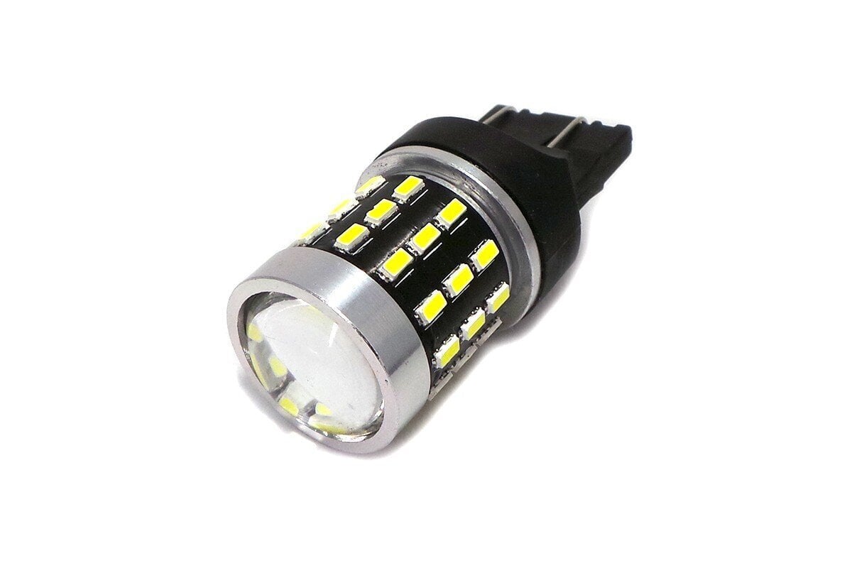 W21/5W LED-lamppu 7443 12-24V Canbus, 1800lm valkoinen linssillä, 1 kpl. hinta ja tiedot | Polttimot | hobbyhall.fi