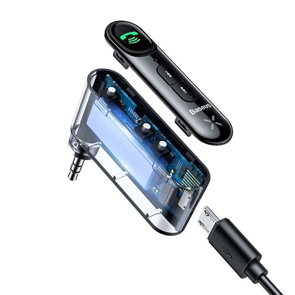 Handsfree-laite äänivastaanotinsovittimella BASEUS, "Bluetooth 5.0" AUX, 3,5 mm, musta hinta ja tiedot | Puhelinkaapelit | hobbyhall.fi