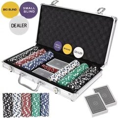 Pokerisetti kotelossa VT23528, 300 pelimerkkiä hinta ja tiedot | Korttipelit, pokeri | hobbyhall.fi