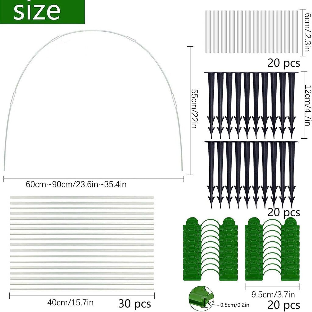 Kasvihuonevanteet kasvihuoneisiin, 20 kpl. hinta ja tiedot | Aidat ja tarvikkeet | hobbyhall.fi