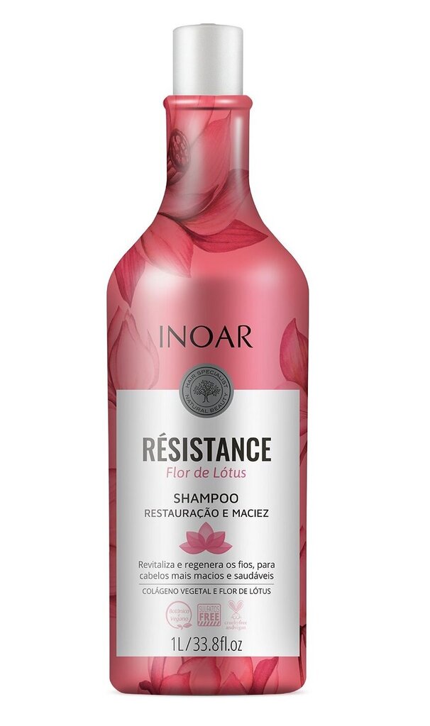Korjaava loistoa antava shampoo INOAR Resistance Flor de Lotus 1000 ml hinta ja tiedot | Shampoot | hobbyhall.fi