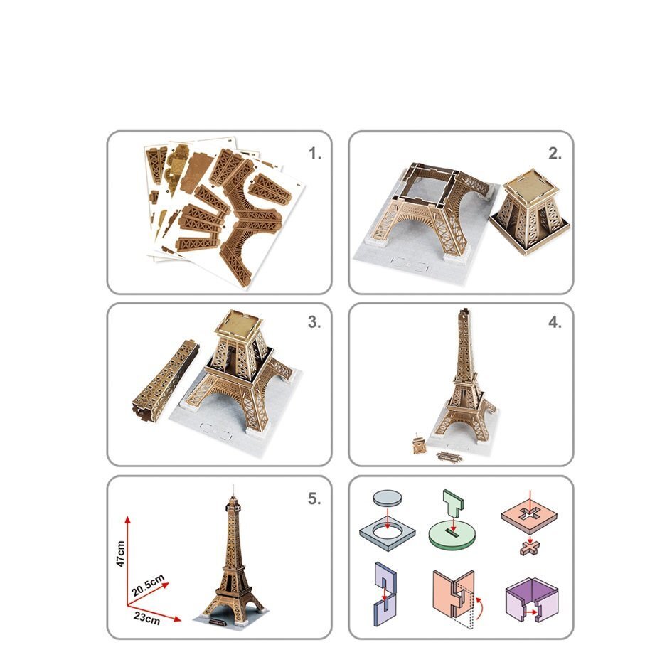 CUBICFUN 3D Palapeli Eifelin torni hinta ja tiedot | Palapelit | hobbyhall.fi