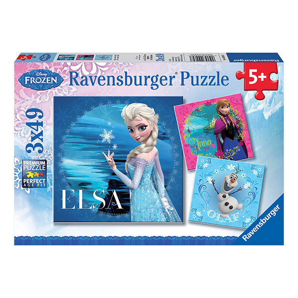 Palapeli Ravensburger, 3 x 49 palaa Disneyn lumikuningatar hinta ja tiedot | Palapelit | hobbyhall.fi