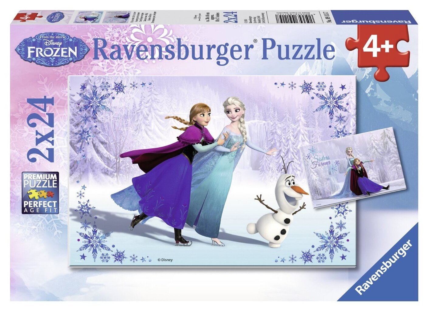 Palapeli Ravensburger, 2 x 24 kpl, Lumikuningatar hinta ja tiedot | Palapelit | hobbyhall.fi