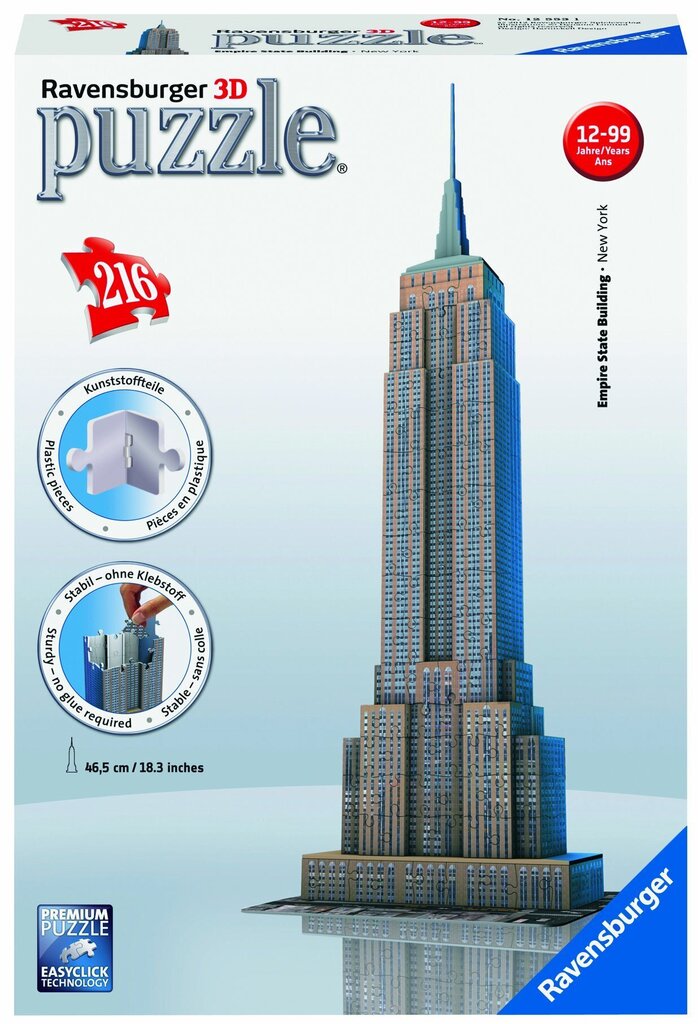 3D-palapeli 216 osaa Empire State Building hinta ja tiedot | Palapelit | hobbyhall.fi