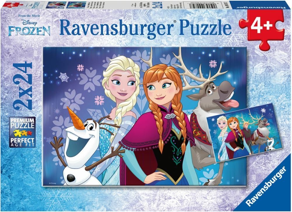 Ravensburger palapeli 2x24 kpl, Lumikuningatar hinta ja tiedot | Palapelit | hobbyhall.fi