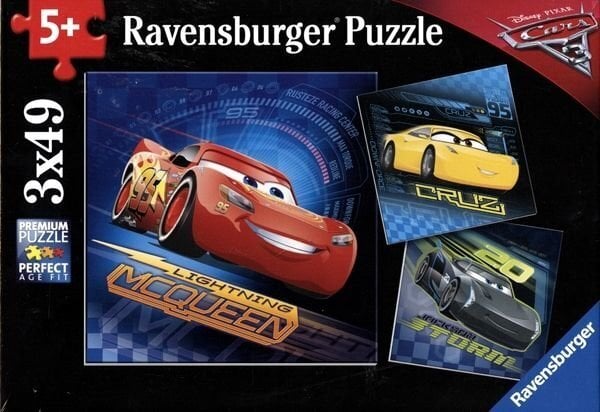 Ravensburger palapeli 3x49 kpl Autot 3 hinta ja tiedot | Palapelit | hobbyhall.fi