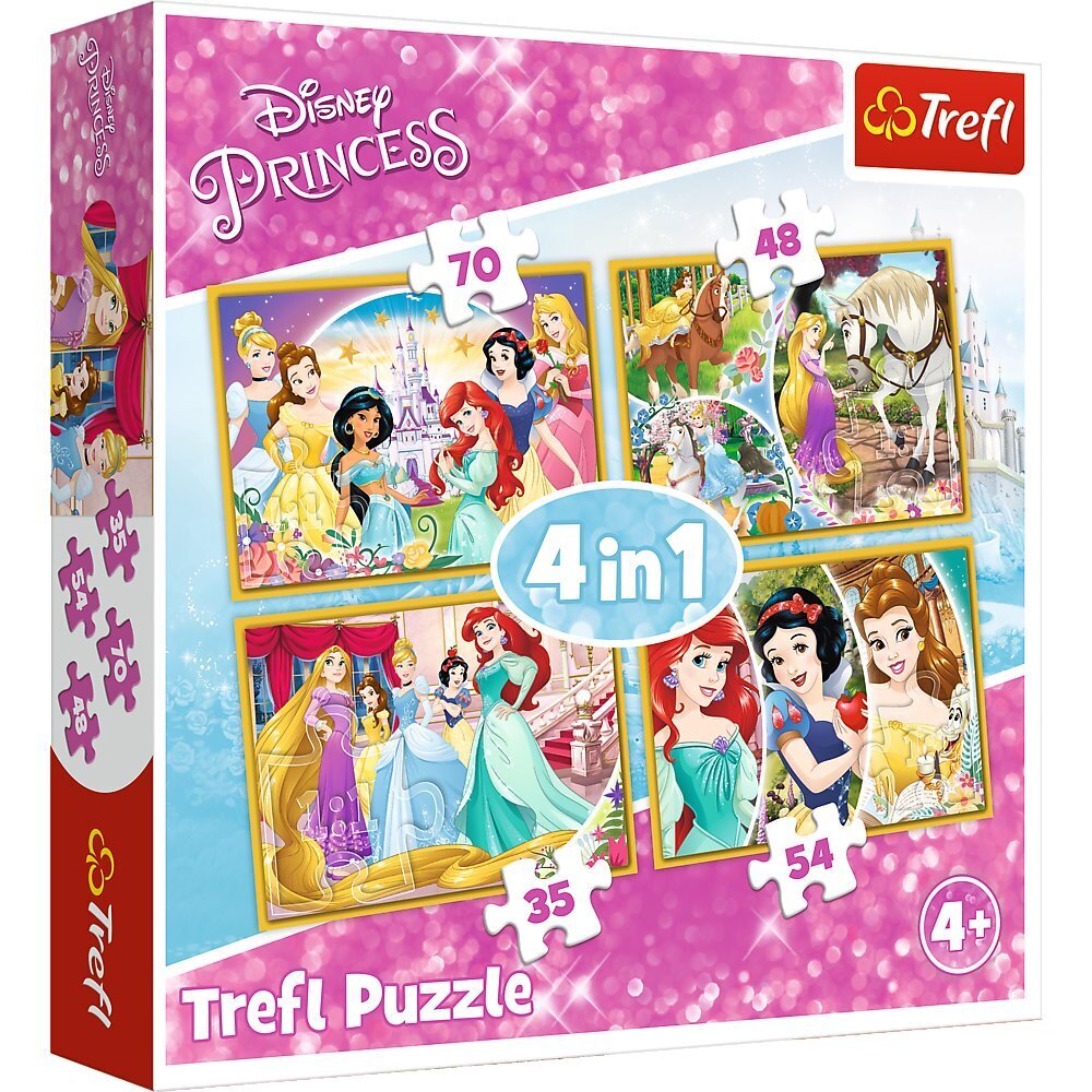 TREFL Palapeli 4 In 1 Prinsessat hinta ja tiedot | Palapelit | hobbyhall.fi