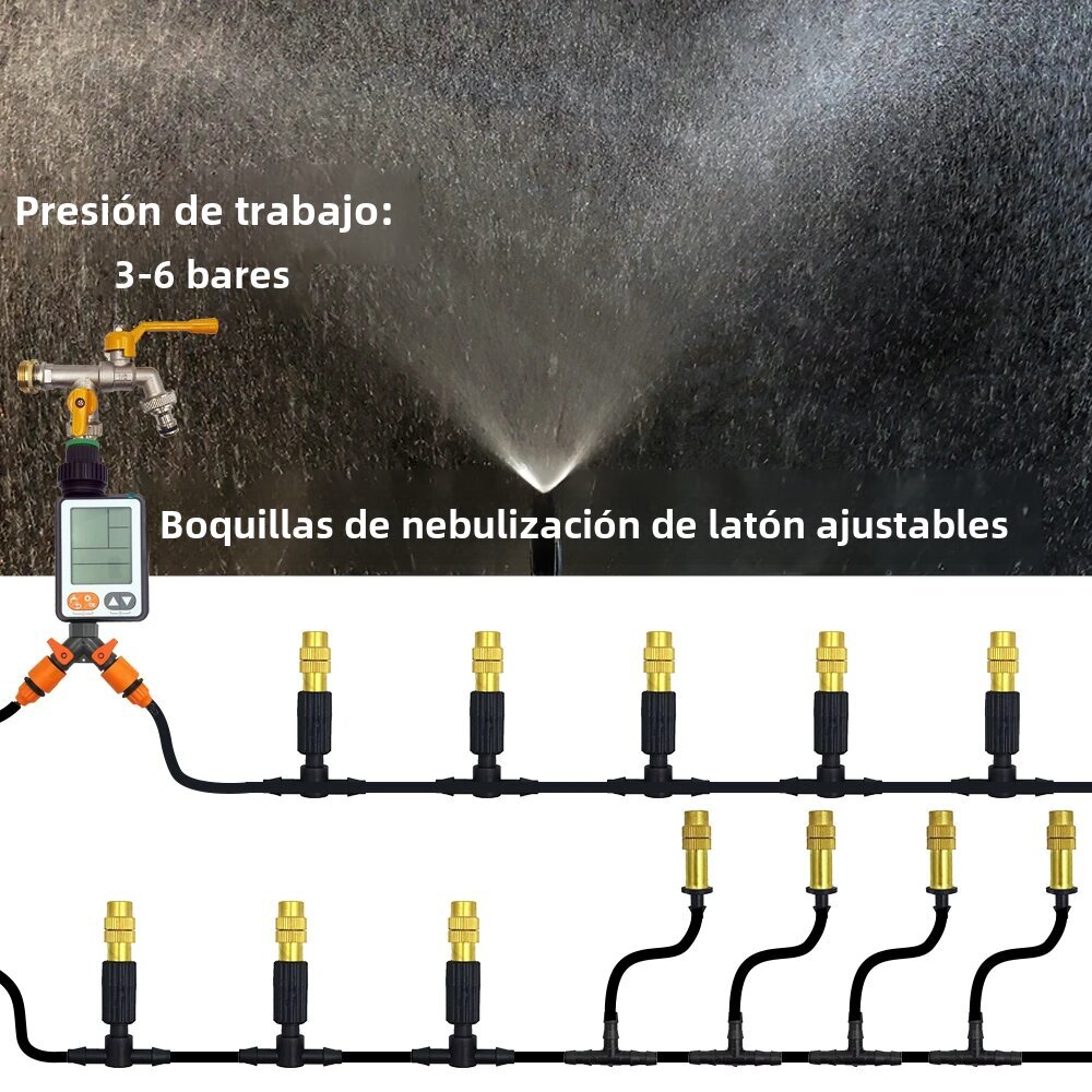 Ulkoilman sumuinen jäähdytysjärjestelmä 1/4" messinkiä sumuttavat suuttimet 4/7mm letku puutarhapatiolle kasvihuonekastelu 15M-30M 20M hinta ja tiedot | Puutarhaletkut, kastelukannut ja muut kastelutarvikkeet | hobbyhall.fi