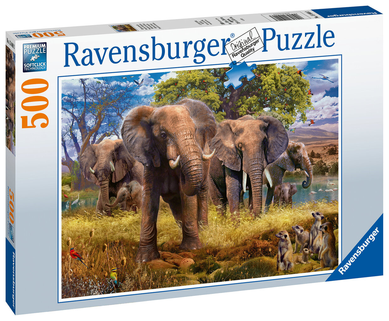 Palapeli Ravensburger Elefantti perhe, 500 osaa, 15040. hinta ja tiedot | Palapelit | hobbyhall.fi