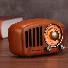 (kirsikkapuinen)Vintage Radio Retro Bluetooth 5.0 Kaiutin Pähkinäpuinen FM-radio vanhanaikaisella klassisella tyylillä vahva bassotehostus TF-kortti hinta ja tiedot | Kelloradiot ja herätyskellot | hobbyhall.fi