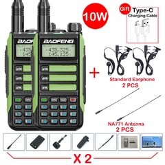 (2 kpl-UV16 paketti 7) 2 kpl Baofeng UV16 Max Walkie Talkie 10W V2 versio VHF UHF Dual Band Two Way CB Ham Radio UV16 Kannettava radiolähetin-vastaanotin UV10R hinta ja tiedot | Kelloradiot ja herätyskellot | hobbyhall.fi