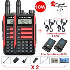 (2 kpl-UV16 paketti 20) 2 kpl Baofeng UV16 Max Walkie Talkie 10W V2 versio VHF UHF Dual Band Two Way CB Ham Radio UV16 Kannettava radiolähetin-vastaanotin UV10R hinta ja tiedot | Kelloradiot ja herätyskellot | hobbyhall.fi