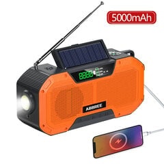 (Oranssi (5000mAh)) Vedenpitävä hätäradion automaattiskannaus AM/FM-lataus aurinkovoimalla Käsikammen USB-laturi Power Bank matkapuhelimelle hinta ja tiedot | Kelloradiot ja herätyskellot | hobbyhall.fi