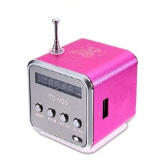 (Rose Red)TD-V26 Mini Radio FM Kannettavat kannettavat kaiuttimet ja vastaanotintuki TF Card Micro USB Mini Stereo Super Bass Kaiutin hinta ja tiedot | Kelloradiot ja herätyskellot | hobbyhall.fi