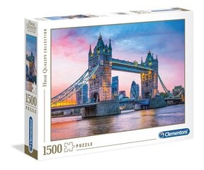 Palapeli Clementon korkealaatuinen Tower Bridge Sunset 1500 osaa hinta ja tiedot | Palapelit | hobbyhall.fi