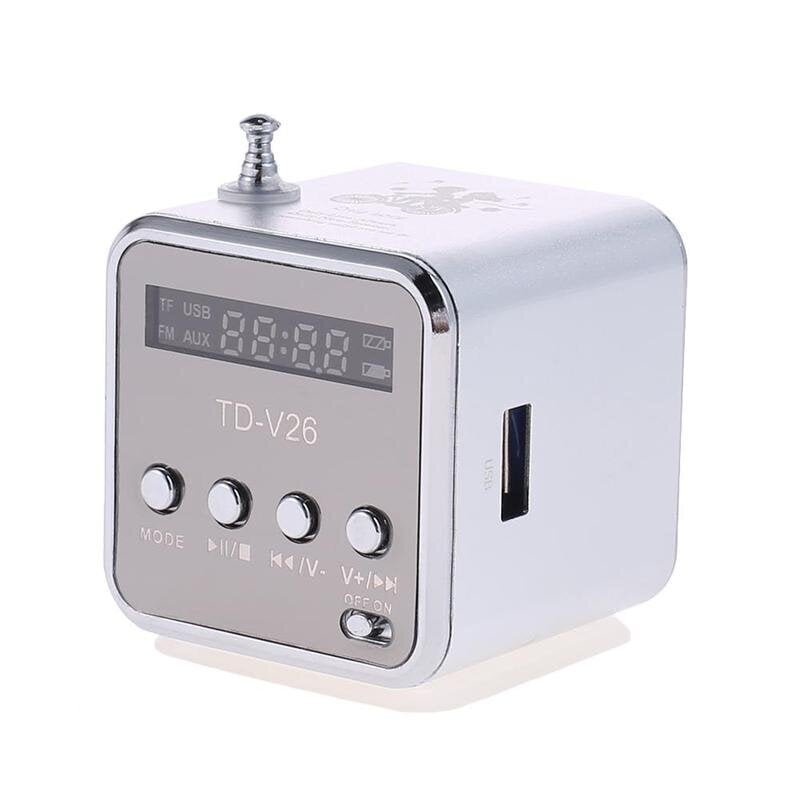 (Hopea)TD-V26 Mini Radio FM kannettavat kannettavat kaiuttimet vastaanottimen tuella TF Card Micro USB Mini Stereo Super Bass Kaiutin hinta ja tiedot | Kelloradiot ja herätyskellot | hobbyhall.fi