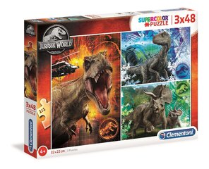 Puzzle Clementon Super Color Jurassic World 3x48 osaa hinta ja tiedot | Palapelit | hobbyhall.fi