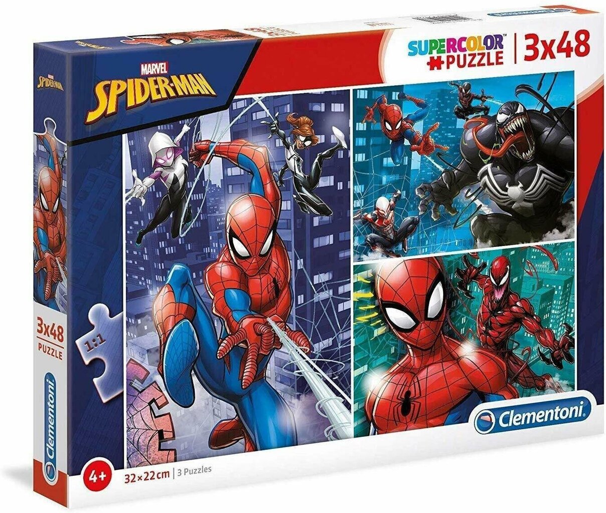 Palapeli Clementon Super Color Spider-Man 3 x 48 osaa hinta ja tiedot | Palapelit | hobbyhall.fi