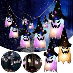 Halloween-koristelu Ghost LED-valot Hehkuva kauhurekvisiitta Ghost Witch Hat Riippuva lamppu Ho hinta ja tiedot | Puutarha- ja ulkovalot | hobbyhall.fi