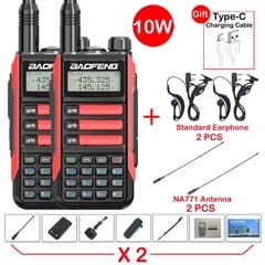 (2 kpl-V2 punainen 5) 2 kpl Baofeng UV16 Max V2 IP68 vedenpitävä radiopuhelin, suuritehoinen kinkku CB-radiopäivitys UV9R UV5R Pro -kaksisuuntaisesta radiosta 50 km:n kantama hinta ja tiedot | Kelloradiot ja herätyskellot | hobbyhall.fi