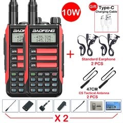 (2 kpl-V2 punainen 4) 2 kpl Baofeng UV16 Max V2 IP68 vedenpitävä Walkie Talkie High Power Ham CB-radion päivitys UV9R UV5R Pro -kaksisuuntaiseen radioon 50 km kantama hinta ja tiedot | Kelloradiot ja herätyskellot | hobbyhall.fi