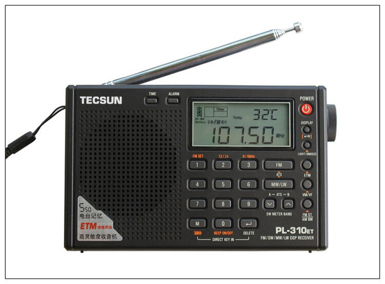 (Musta)Alkuperäinen TECSUN PL-310ET FM AM MW SW LW DSP RADIO-vastaanotin WORLD BAND Lyhytaaltoinen digitaalinen demodulaatio kannettava stereoradio hinta ja tiedot | Kelloradiot ja herätyskellot | hobbyhall.fi