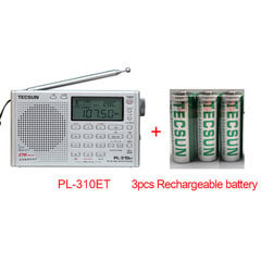 (Siliver ja akku)Alkuperäinen TECSUN PL-310ET FM AM MW SW LW DSP RADIO-vastaanotin WORLD BAND Lyhytaaltoinen digitaalinen demodulaatio kannettava stereoradio hinta ja tiedot | Kelloradiot ja herätyskellot | hobbyhall.fi