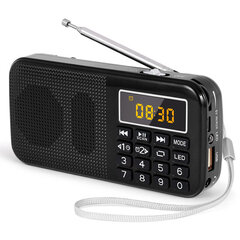 (Musta) J-725 Radio FM Kannettavat radiot Digitaalinen radio Ladattava radio USB/SD/TF/AUX-soitin Taskulamppu Herätyskellon LED-näyttö hinta ja tiedot | Kelloradiot ja herätyskellot | hobbyhall.fi