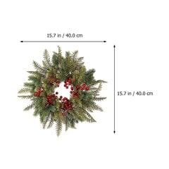 Punainen marjaseppele ulkona Jouluseppele Joulu Takka Seppele Jouluovi Seppele Jouluseppele koriste 40x40cm hinta ja tiedot | Joulukuuset ja kranssit | hobbyhall.fi