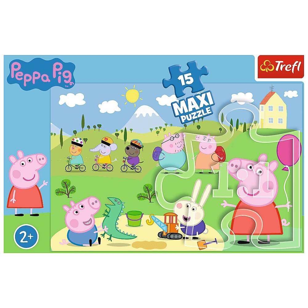 TREFL PEPPA PIG Suuri palapeli Pipsa Possu, 15 palaa hinta ja tiedot | Palapelit | hobbyhall.fi