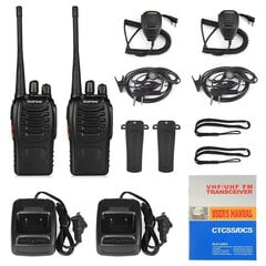 (2 kpl lisää kuulokemikrofoni)Baofeng Walkie-talkie 888S Dual Band Ham Radiolähetin-vastaanotin UHF 400-470 MHz Factory Warehouse BF-888S Kuuloke radiopuhelin hinta ja tiedot | Kelloradiot ja herätyskellot | hobbyhall.fi