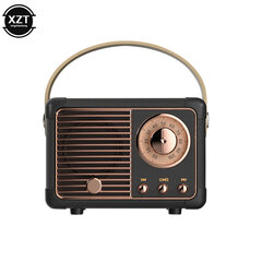 (Musta) Mini Langaton Vintage Bluetooth-kaiuttimet Creative Vintage FM-radio Kannettava USB-ladattava kaiuttimet Matkamusiikkisoitin 라디오 hinta ja tiedot | Kelloradiot ja herätyskellot | hobbyhall.fi