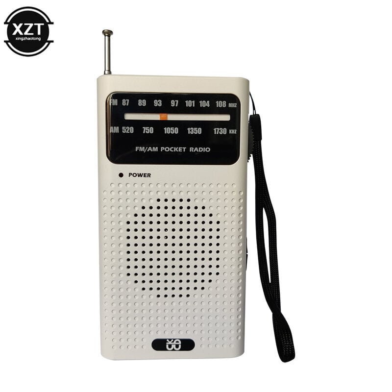 (Valkoinen)Täysikaistainen Mini AM FM-osoitin taskuradio Kannettava radio 2 AA-paristoa juoksuun Camping Travel Analog Radio hinta ja tiedot | Kelloradiot ja herätyskellot | hobbyhall.fi