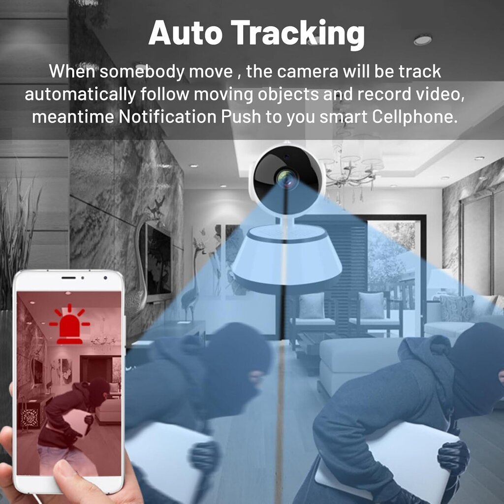 Sisätilojen WIFI-valvontakamera, vauvakamera, yönäkö, suojattu paikallinen ja pilvitallennus, kaksisuuntaiset puhelut, APP, 5x digitaalinen zoomi hinta ja tiedot | Muut huonekalutarvikkeet | hobbyhall.fi