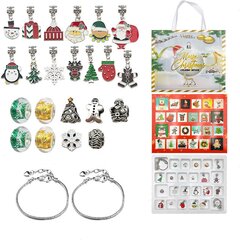 Gigbuff Cam Charm rannekoru, lasten 24 lähtölaskentakalenteri Set Blind Box, Holiday DIY käsintehdyt lahjat lapsille Teini-ikäiset Naiset hinta ja tiedot | Joulukoristeet | hobbyhall.fi