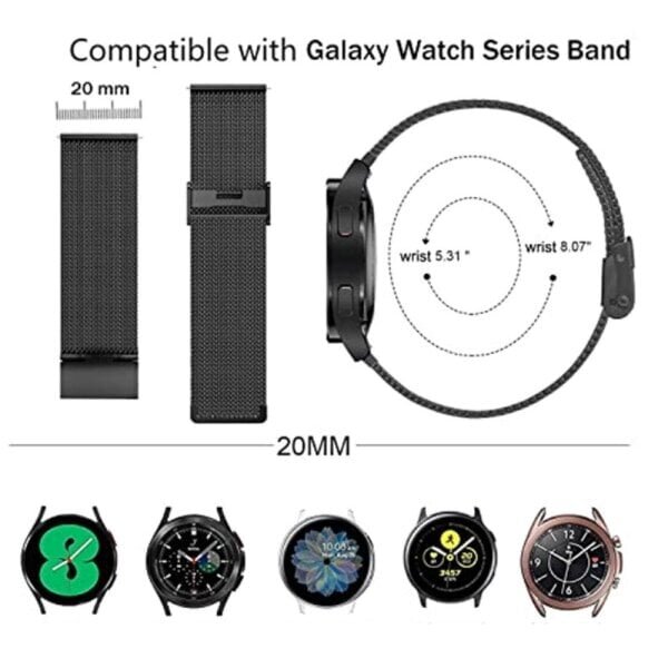 Milanolainen verkkorannekoru Samsung Galaxy Watch FE musta hinta ja tiedot | Koteloiden lisätarvikkeet | hobbyhall.fi