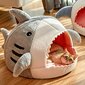 Lämmin sarjakuva Shark Cat Sängyt Lemmikkiluola Kitten Kori Tyyny Kissa Tyyny Teltta Pentu Luola Lemmikkitarvikkeita L (53x50x36cm) Sininen hinta ja tiedot | Sängyt | hobbyhall.fi