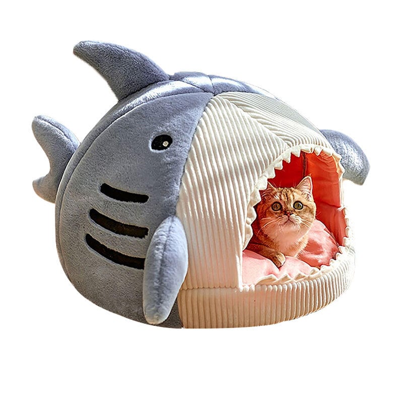 Sarjakuva Shark Lämpimät Kissan Sängyt Lemmikkiluola Kitten Kori Tyyny Kissa Tyyny Teltta Pentu Luola Lemmikkitarvikkeita S (38x35x32cm) Harmaa hinta ja tiedot | Sängyt | hobbyhall.fi