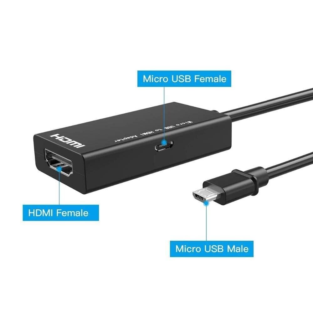 micro-usb-hdmi-sovitinkaapeli mirco-usb-hdmi-hd-muunnoskaapeli matkapuhelin katsella televisiota hinta ja tiedot | USB-sovittimet äänentoistoon | hobbyhall.fi