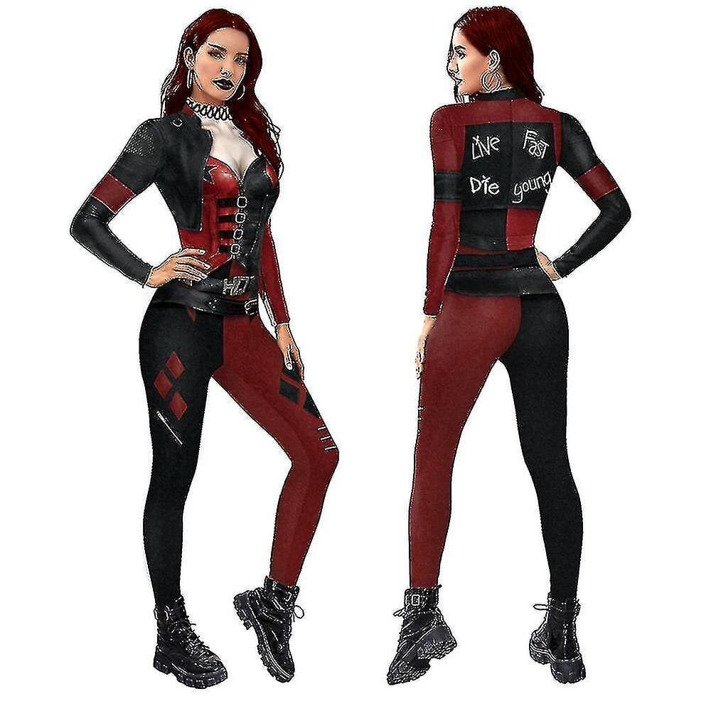 Naisten Harley Quinn -asu Klassinen Harley Quinn Halloween Cosplay -asu, laadukas hinta ja tiedot | Naamiaisasut | hobbyhall.fi