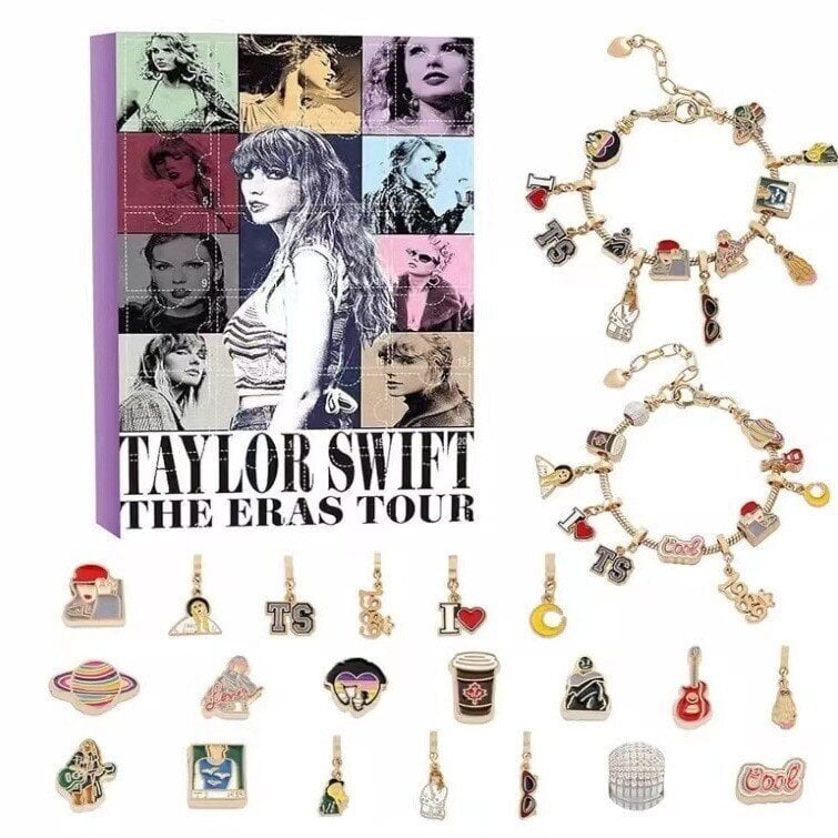 vuonna 2024 Joulun adventtikalenterin rannekorut 24 päivän lähtölaskentakalenteri Taylor Swift Swiftie tee-se-itse korut luova lahja hinta ja tiedot | Joulukoristeet | hobbyhall.fi