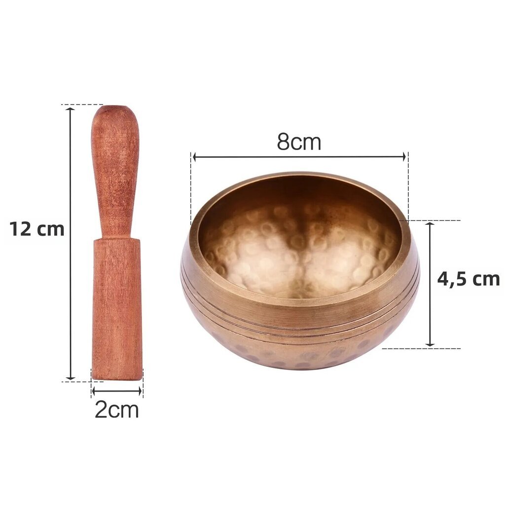 Scale Buddha Sound Bowl -setti, Tiibetin laulukulho pehmeä tyyny, puiset Striker-lyömäsoittimet meditaatioon, jooga, rentouttava messinki hinta ja tiedot | Perkussiosoittimet | hobbyhall.fi