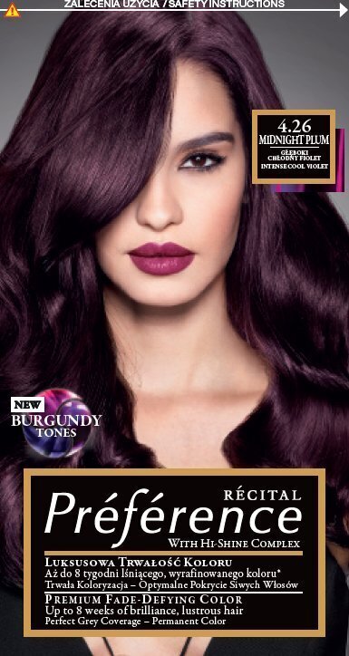 Pitkäkestoinen hiusten väri L'Oreal Paris Preference, 4.26 Midnight Plum hinta ja tiedot | Hiusvärit | hobbyhall.fi