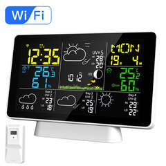 WiFi-värinäyttö Älykäs sääasema lämpötila- ja kosteusmittarin sääkello ja neljän päivän sääennuste hinta ja tiedot | Sääasemat, lämpö- ja kosteusmittarit | hobbyhall.fi