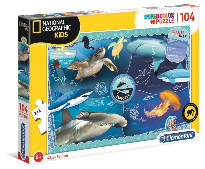 Clementoni:. 104 palapeli.. National Geographic Kids Ocean Explorer. hinta ja tiedot | Palapelit | hobbyhall.fi