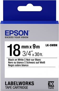 Epson Label patruuna Patruuna LK-5WBN Vakioliima 18mm 9m hinta ja tiedot | Mustekasetit | hobbyhall.fi